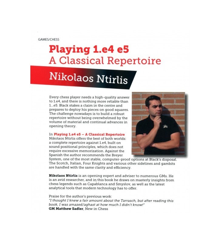 Playing 1.e4 e5: A Classical Repertoire: Ntirlis, Nikolaos: 9781784830144:  : Books