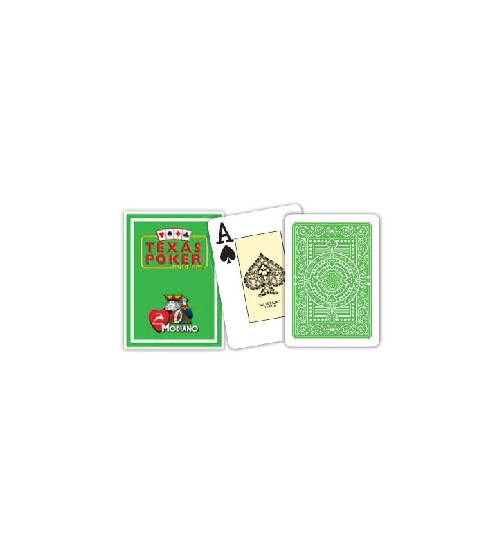 Cartes à jouer Poker Texas Plastic Modiano Thé vert