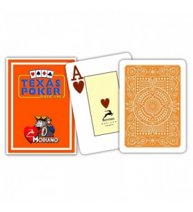Cartes à jouer Poker Texas Plastic Modiano Orange