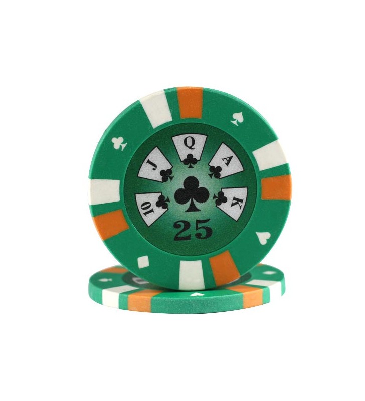 25 Jetons de Poker "3-color" au rouleau en clay composite 13,5 gr