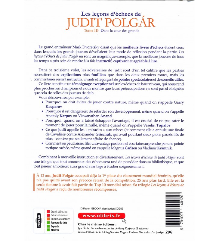 Polgar - Les leçons d'échecs de Judit Polgar Tome III