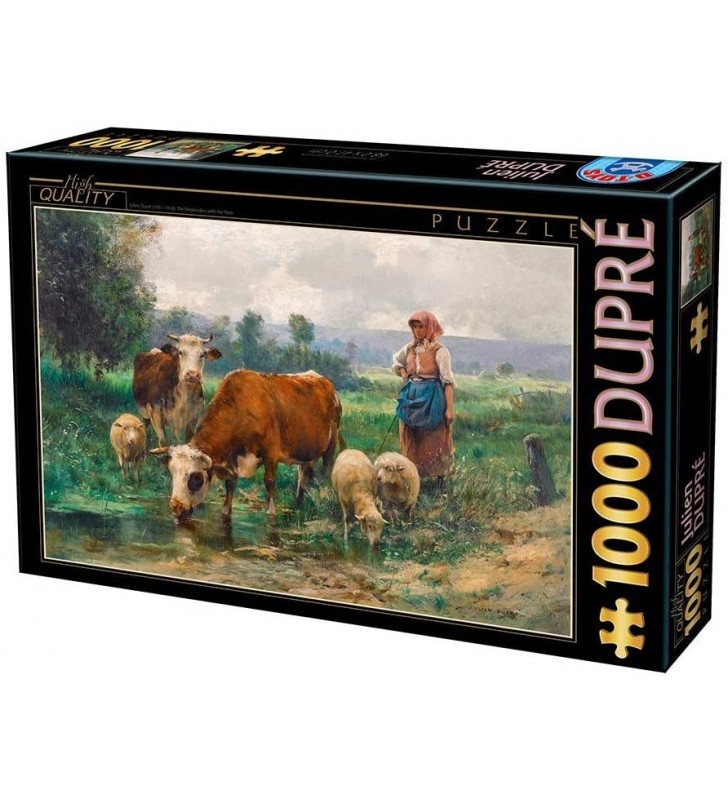 Puzzle 1000 pièces- Julien Dupré - La bergère avec son troupeau