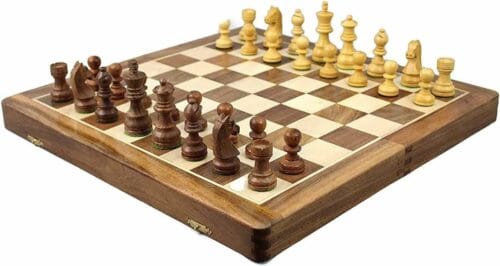 coffret d'échecs magnétique en acacia