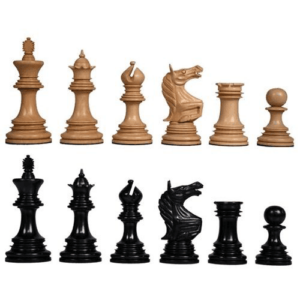 pièces d'échecs roaring knight en bois d'ebène