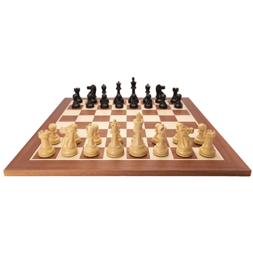 ensemble staunton noir + échiquier acajou