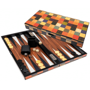 backgammon arlequin en bois grand modèle