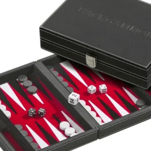 backgammon de voyage en simili cuir magnétique