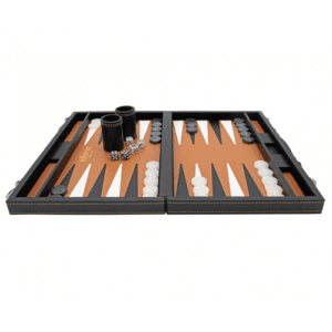 backgammon noir cuir italien