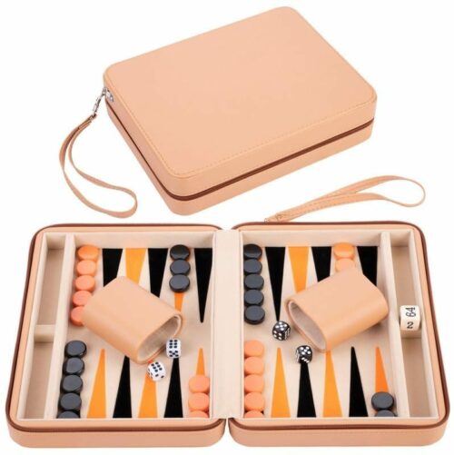 backgammon de voyage beige/orange