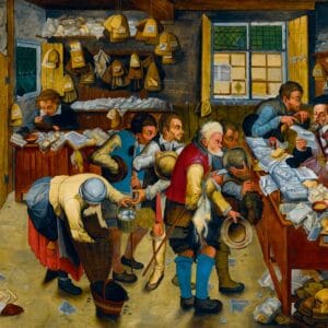 puzzle 1000 pièces: le bureau du percepteur d'impots brueghel