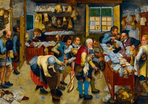 puzzle 1000 pièces: le bureau du percepteur d'impots brueghel