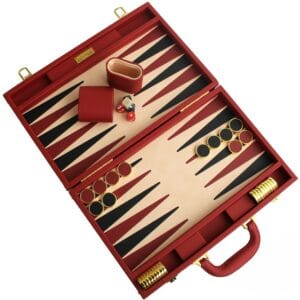 backgammon cuir grainé italien taille moyenne