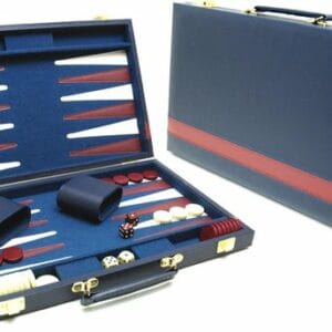 backgammon vinyl bleu taille moyenne
