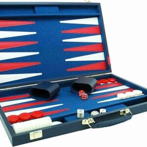 backgammon vinyl bleu taille moyenne
