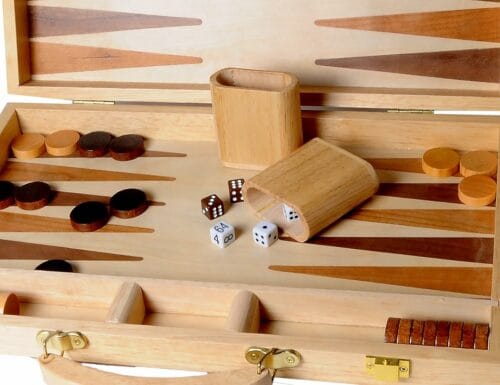 backgammon en bois 38 cm