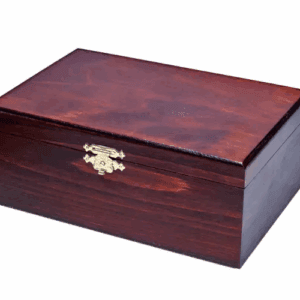 boite de rangement en bois de pin teinté