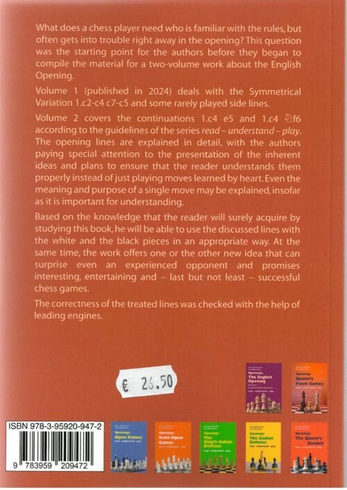 konikowski/bekemann openings the english opening (volume 2 the continuations 1.c4 e5 and 1.c4 cf6)