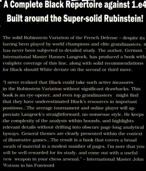 Langrock- French Defence, the Solid Rubinstein Variation