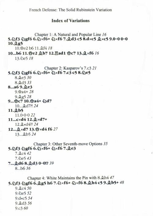 Langrock- French Defence, the Solid Rubinstein Variation