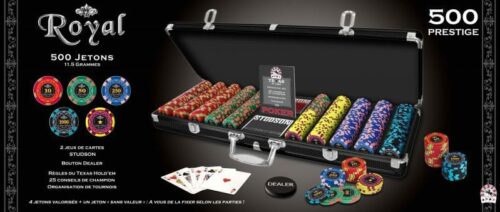 Mallette de poker 500 jetons Royal