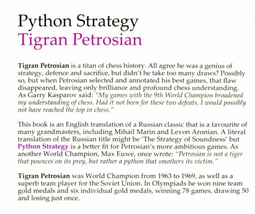 Petrosian - Python Strategy