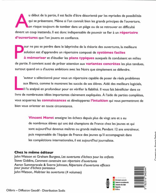 Moret - Mon premier répertoire d'ouvertures avec les noirs