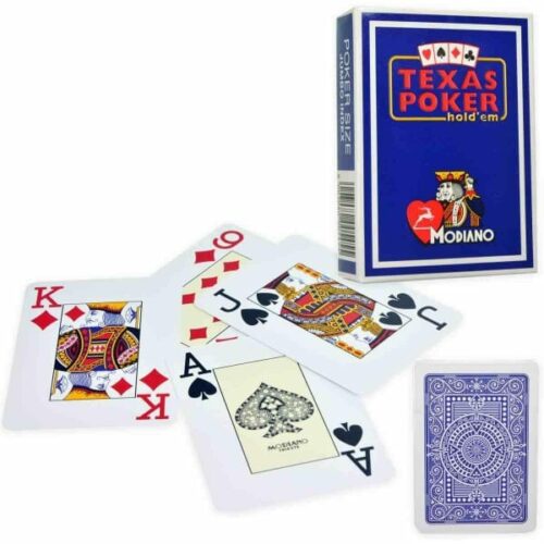 Cartes à jouer Poker Texas Plastic Modiano Bleu