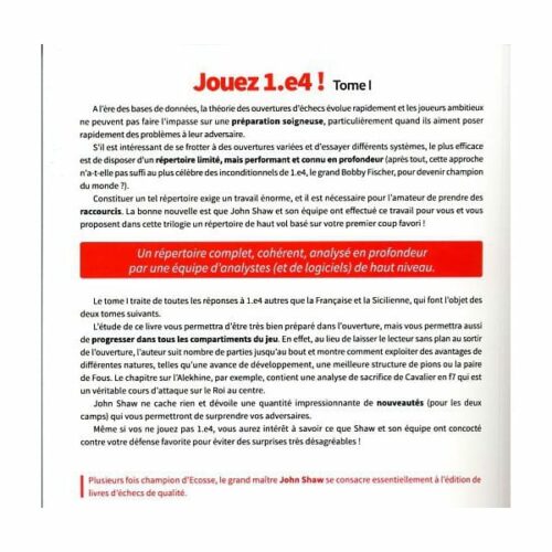 Shaw - Jouez 1. e4 !, tome I