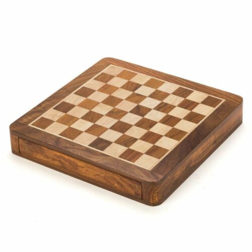 Coffret d'échecs magnétique  à tiroiren bois de Sheesham