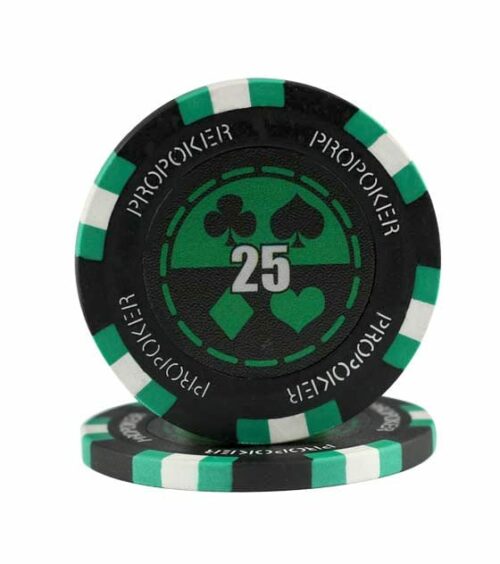 25 Jetons de Poker au rouleau  en clay composite 13,5 gr