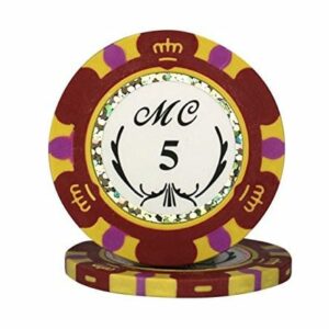 25 Jetons de Poker "MC" au rouleau en clay composite 13,5 gr
