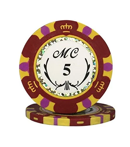 25 Jetons de Poker "MC" au rouleau en clay composite 13,5 gr