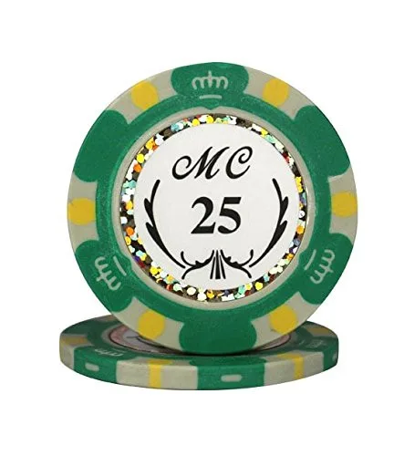 25 Jetons de Poker "MC" au rouleau en clay composite 13,5 gr
