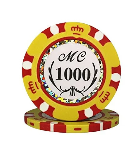 25 Jetons de Poker "MC" au rouleau en clay composite 13,5 gr