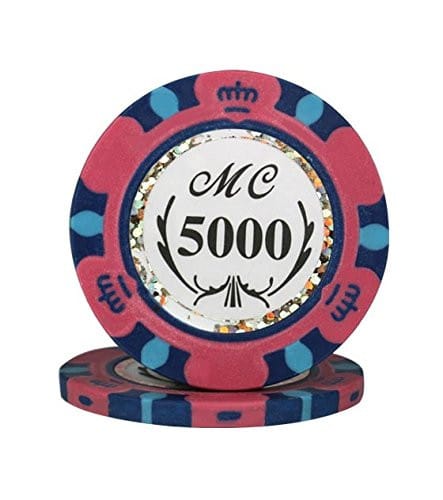 25 Jetons de Poker "MC" au rouleau en clay composite 13,5 gr