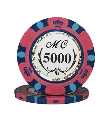 25 Jetons de Poker "MC" au rouleau en clay composite 13,5 gr