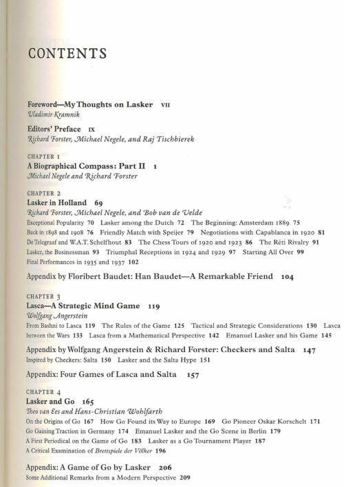 Forster, Negele, Tischbierek - Emanuel Lasker Vol II