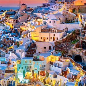 Puzzle 1000 pièces Santorini Lights