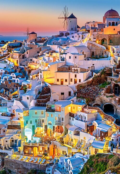 Puzzle 1000 pièces Santorini Lights