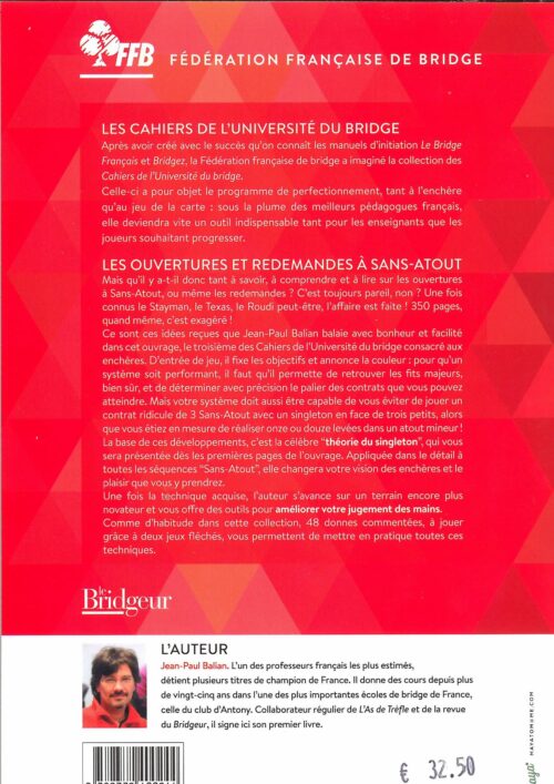 Balian - Les ouvertures et Redemandes à sans-atout  Pack cahier n°5 avec les 2 jeux fléchés