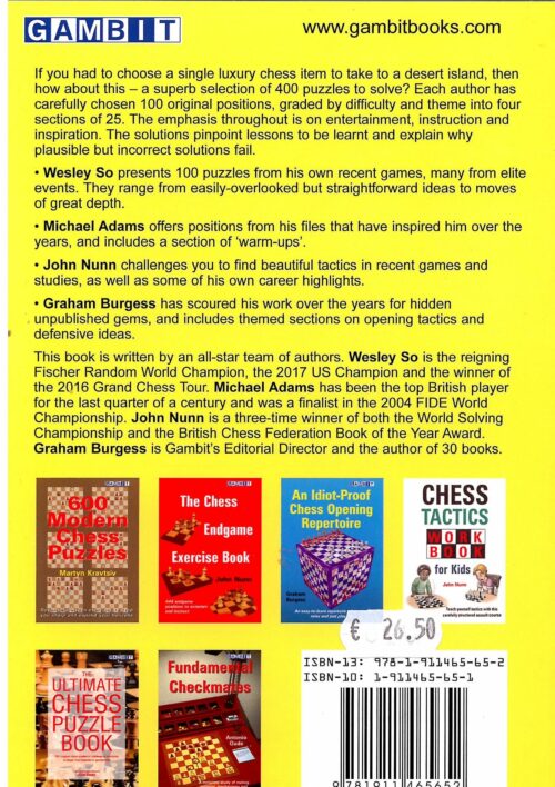 So, Adams, Nunn, Burgess - Desert Island Chess Puzzle Omnibus