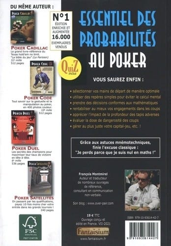 Montmirel - L' Essentiel des probabilités au poker (version 4.0)