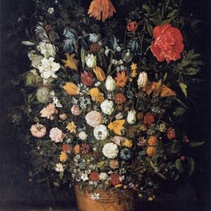 Puzzle 1000 pièces - Grand bouquet de fleurs dans un vase en bois - Brueghel