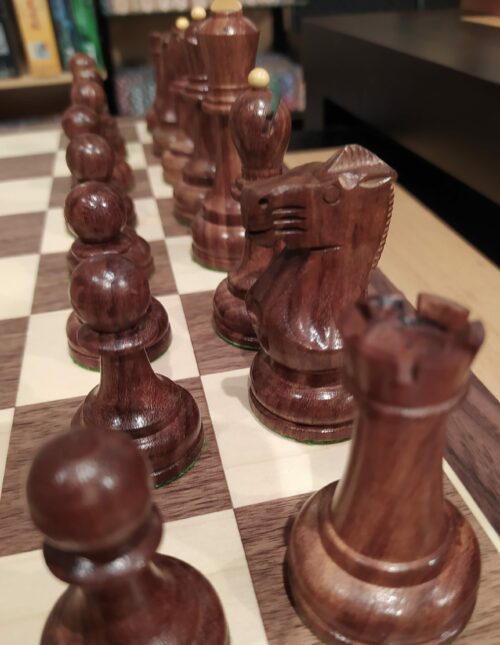 Pièces d'échecs Soviet Design Bois de Sheesham 95 mm