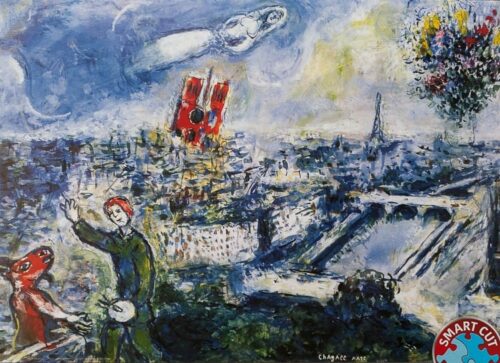 Puzzle 1000 pièces : Vue de Paris - CHAGALL