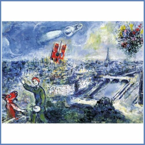 Puzzle 1000 pièces : Vue de Paris - CHAGALL