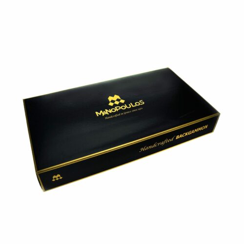 Backgammon en  bois et cuir brun couleur caramel 48 cm