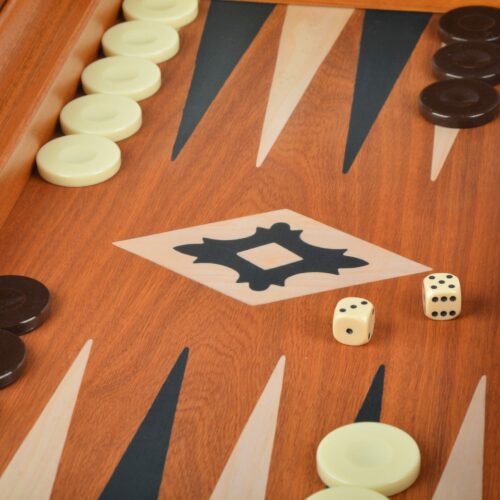 Backgammon en acajou 48 cm