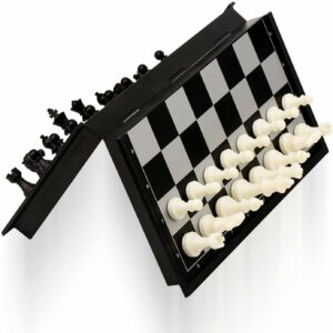 Coffret D&#039;échecs Magnétique en plastique, pièces noires et blanches taille XXL