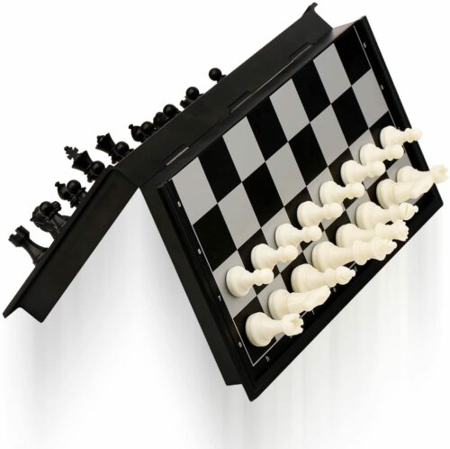 Coffret D'échecs Magnétique en plastique, pièces noires et blanches taille XXL